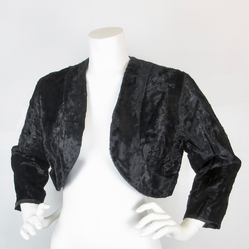 Vintage 1950's - 60s Velvet Cropped Bolero Jacket